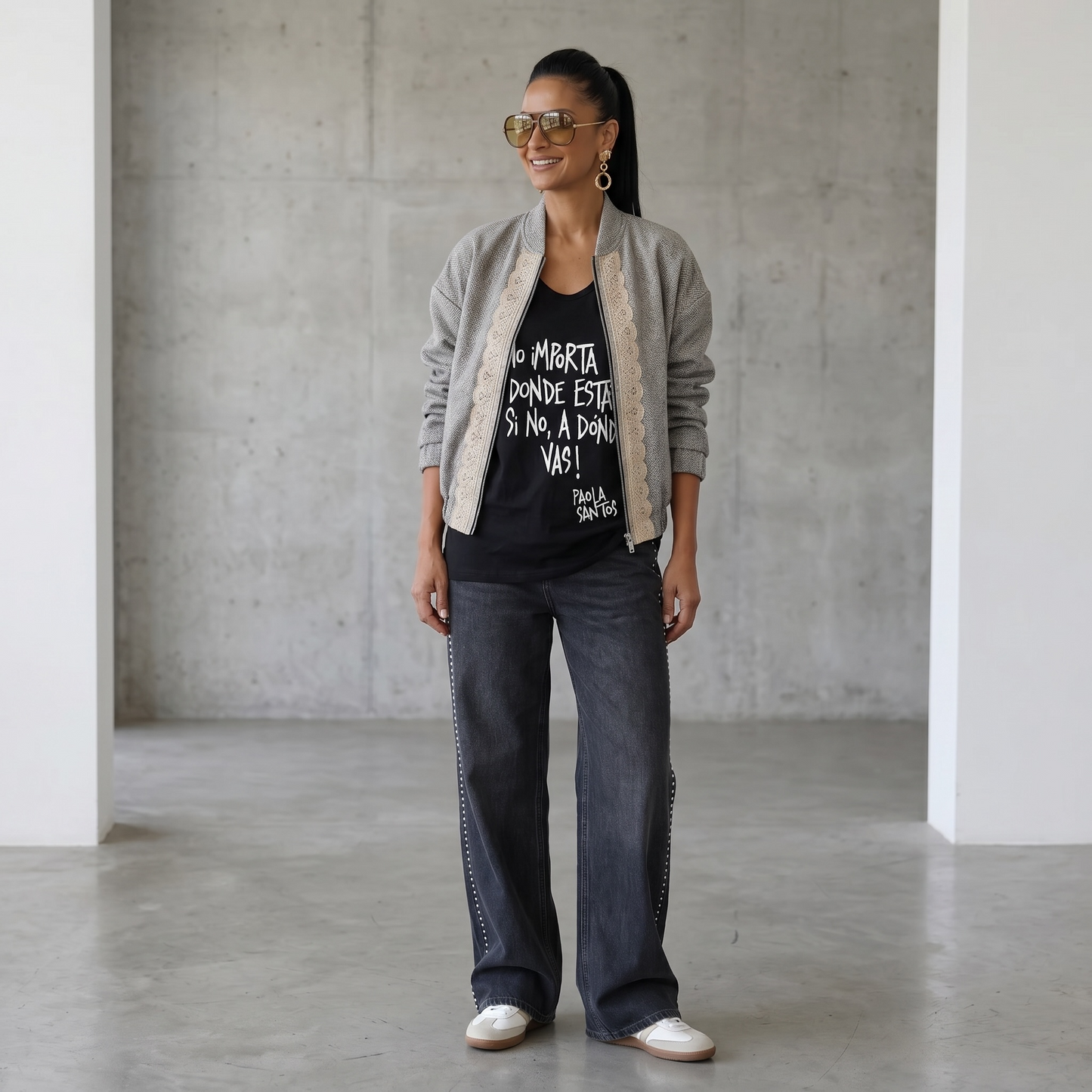 Musculosa oversize unisex "No importa dónde estás , si no a donde vas"