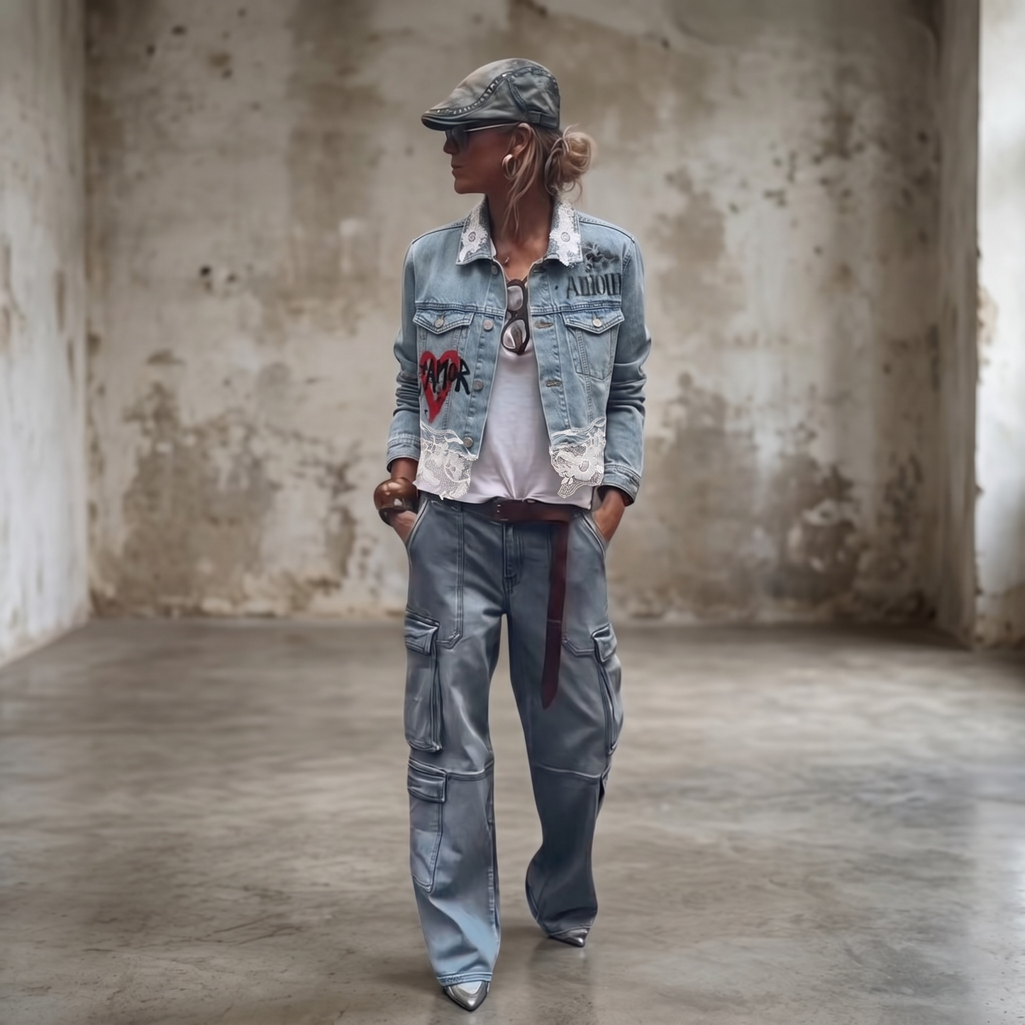 Campera Denim Intervenida “Preguntame si me importa"