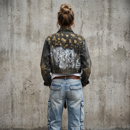 Campera Denim Intervenida – Ser y Sentirse