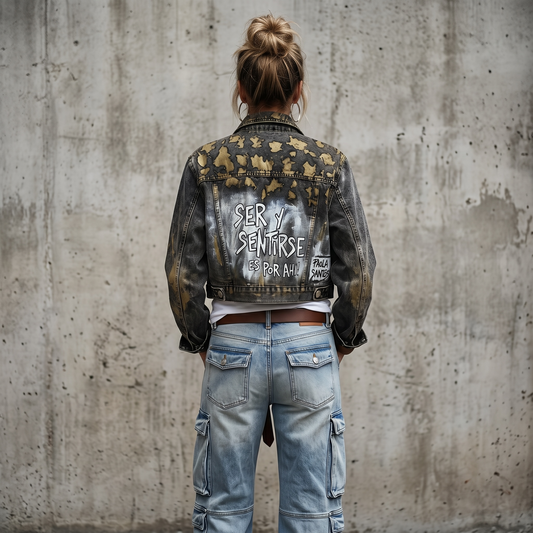 Campera Denim Intervenida – Ser y Sentirse