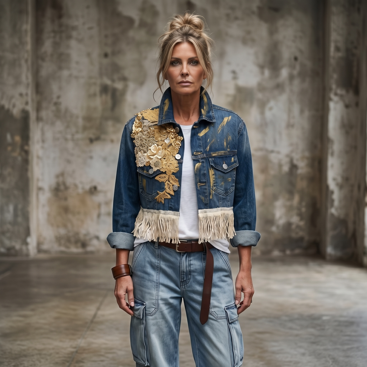 Campera Artística con Bordados y Pintura – "Fe es creer en lo que no se ve"