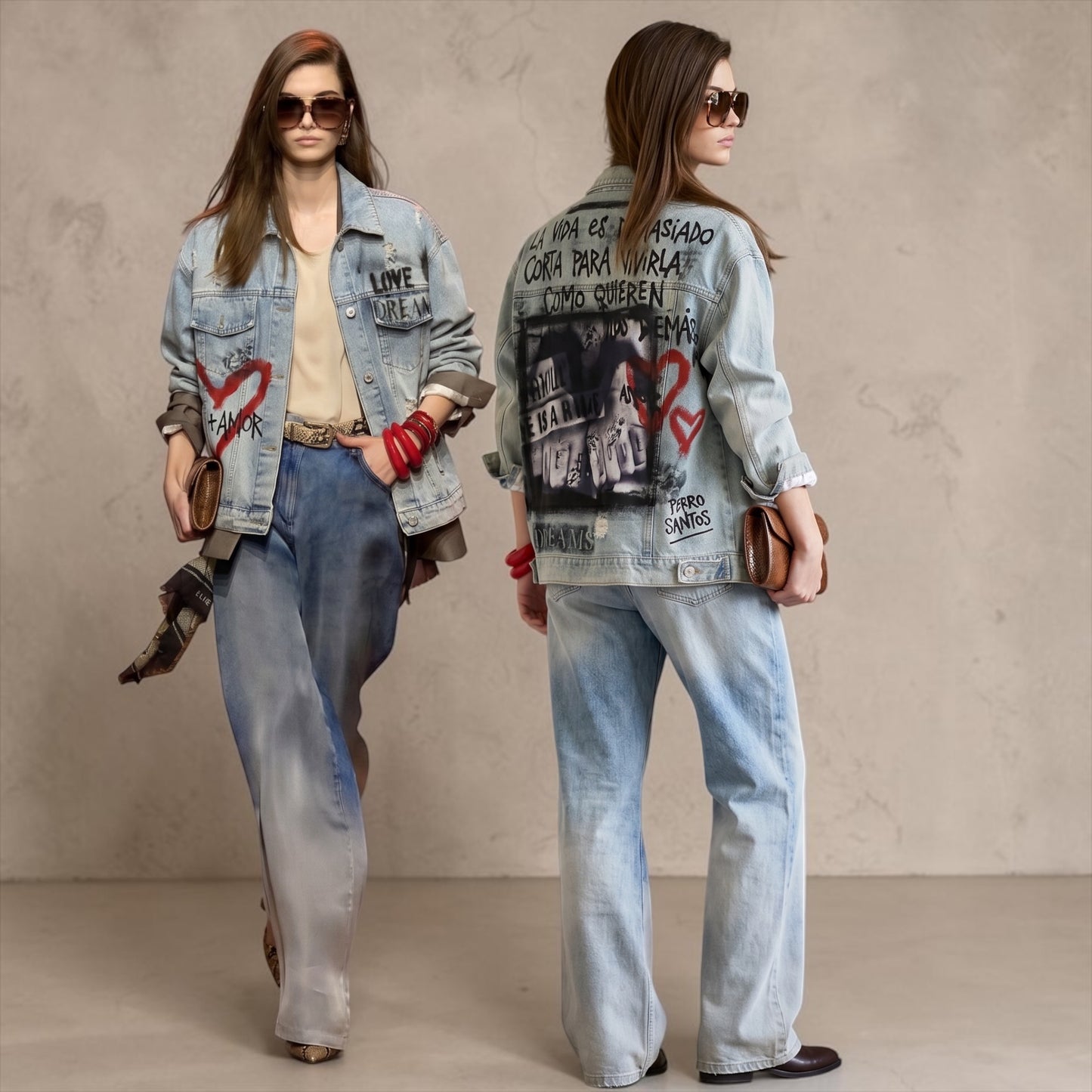 Campera Unisex intervenida  "La vida es demasiado corta para vivirla como quieren los demas"