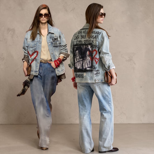 Campera Unisex intervenida  "La vida es demasiado corta para vivirla como quieren los demas"