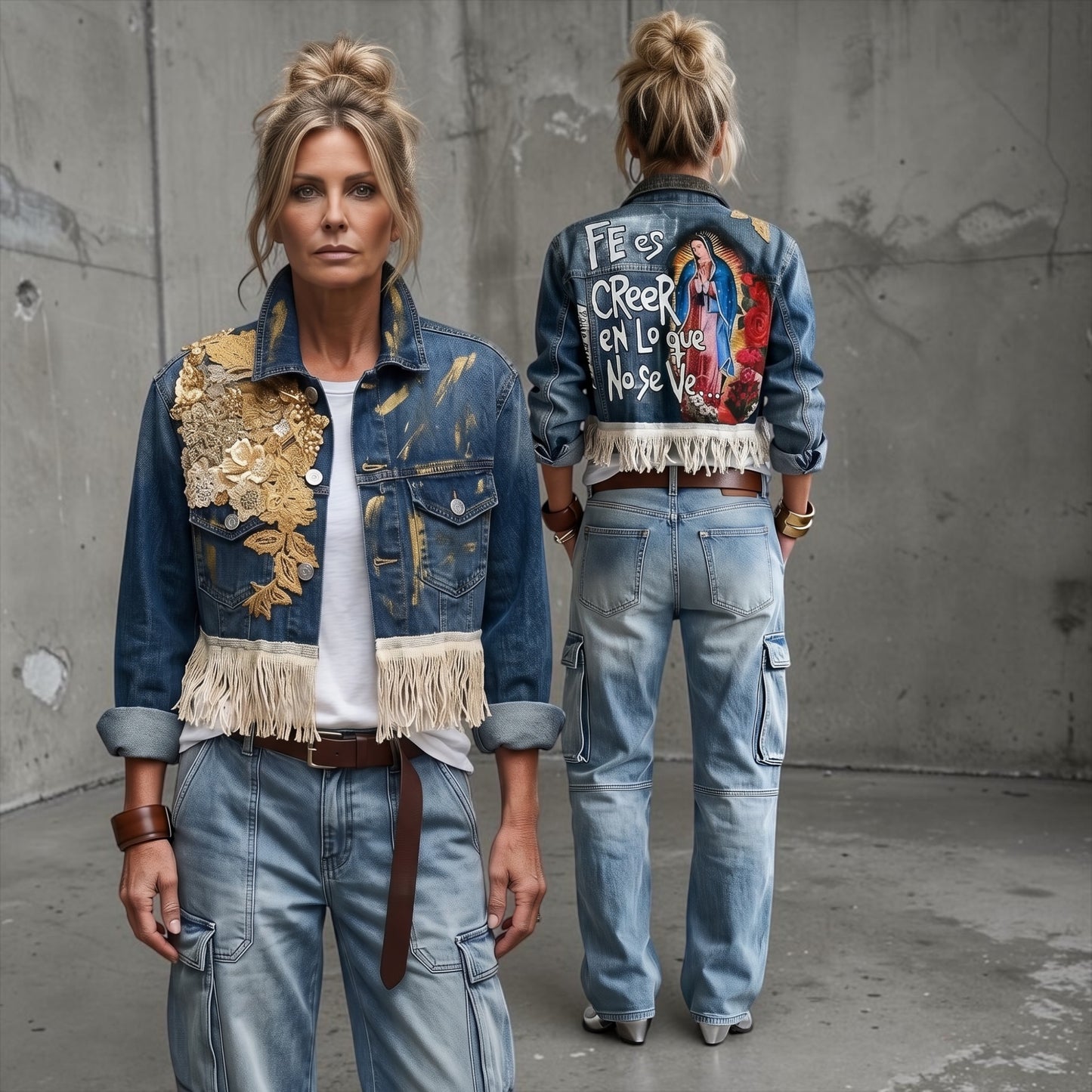 Campera Artística con Bordados y Pintura – "Fe es creer en lo que no se ve"