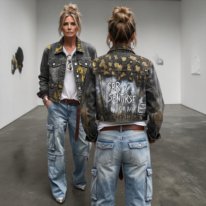 Campera Denim Intervenida – Ser y Sentirse