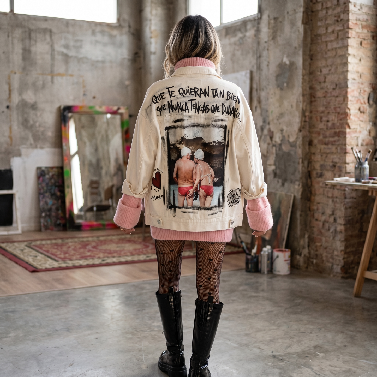 Campera Denim Unisex "Que te quieran tan bien que nunca tengas que dudarlo"