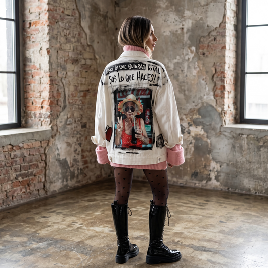 Campera Denim Unisex "Decí lo que quieras. Total, sos lo que hacés"