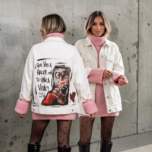 Campera Denim Unisex "Que vas a hacer con tu única vida?"