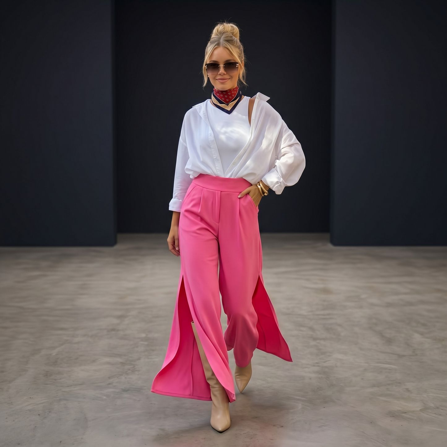 Pantalón Palazzo de Punto Crepe Elastizado | Última oportunidad | Paola Santos