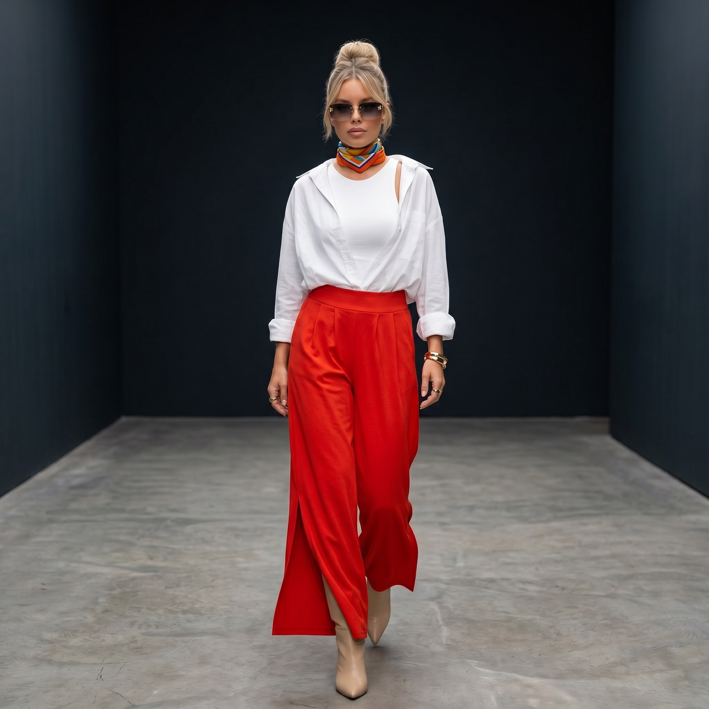 Pantalón Palazzo de Punto Crepe Elastizado | Última oportunidad | Paola Santos