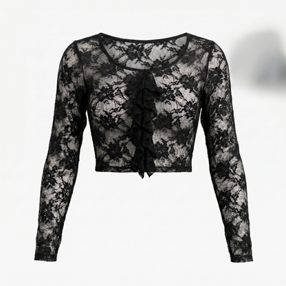 Conjunto de Encaje 3 Piezas – Top, Culotte y Pantalón