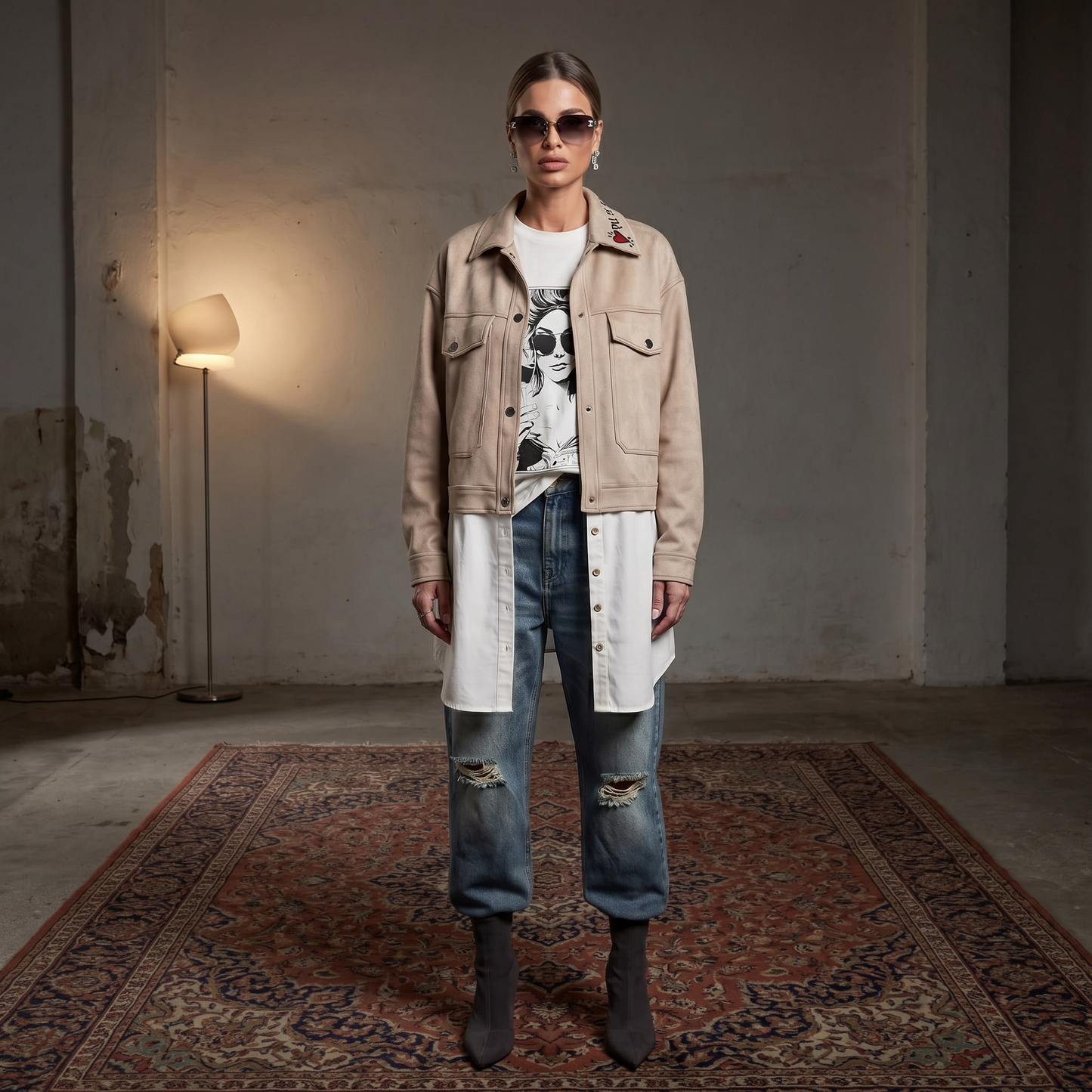 Campera corta agamuzada | "Te deseo que cada día seas más humana, menos perfecta y mas feliz"