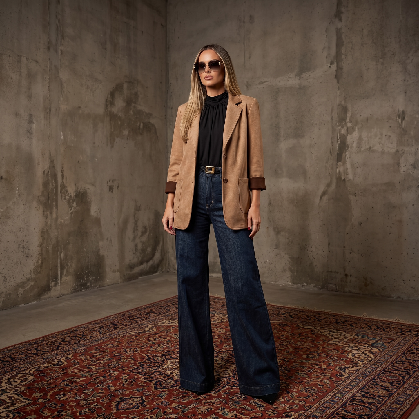 Blazer Camel Agamuzado “El ruido en tu cabeza se llama miedo"