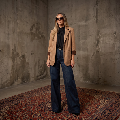 Blazer Camel Agamuzado “El ruido en tu cabeza se llama miedo"