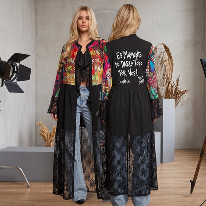 Kimono Largo con Encaje | Es Momento de Darlo Todo Por Vos