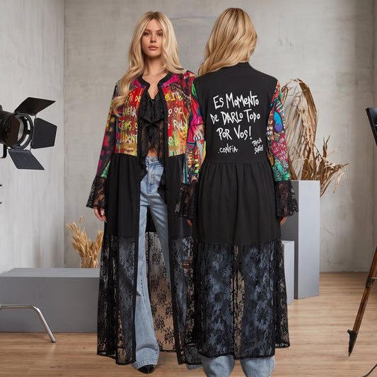 Kimono Largo con Encaje | Es Momento de Darlo Todo Por Vos